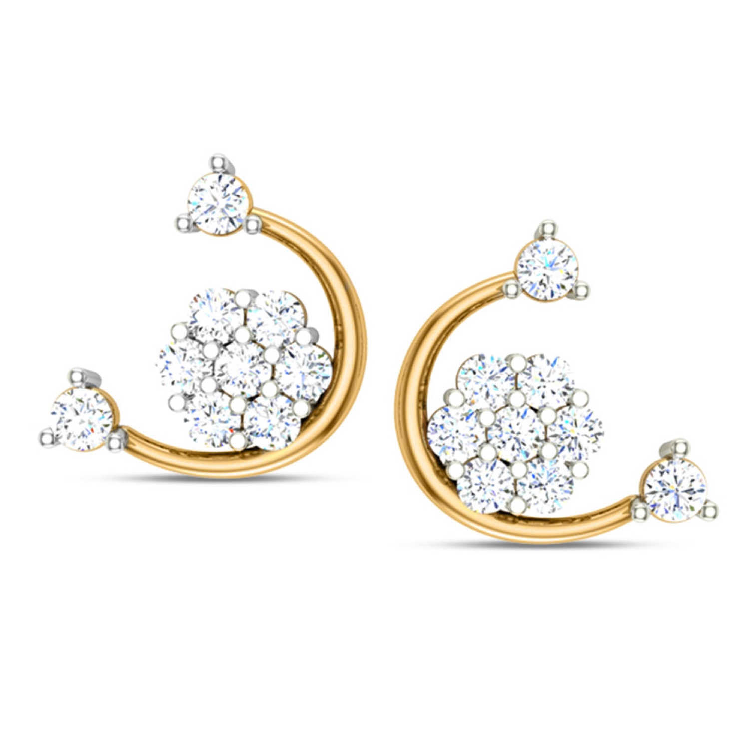 Buy 3 Carat (ctw) Round White Diamond Ladies Cluster Flower Stud Earrings 3  CT 10K Rose Gold Online at Dazzling Rock