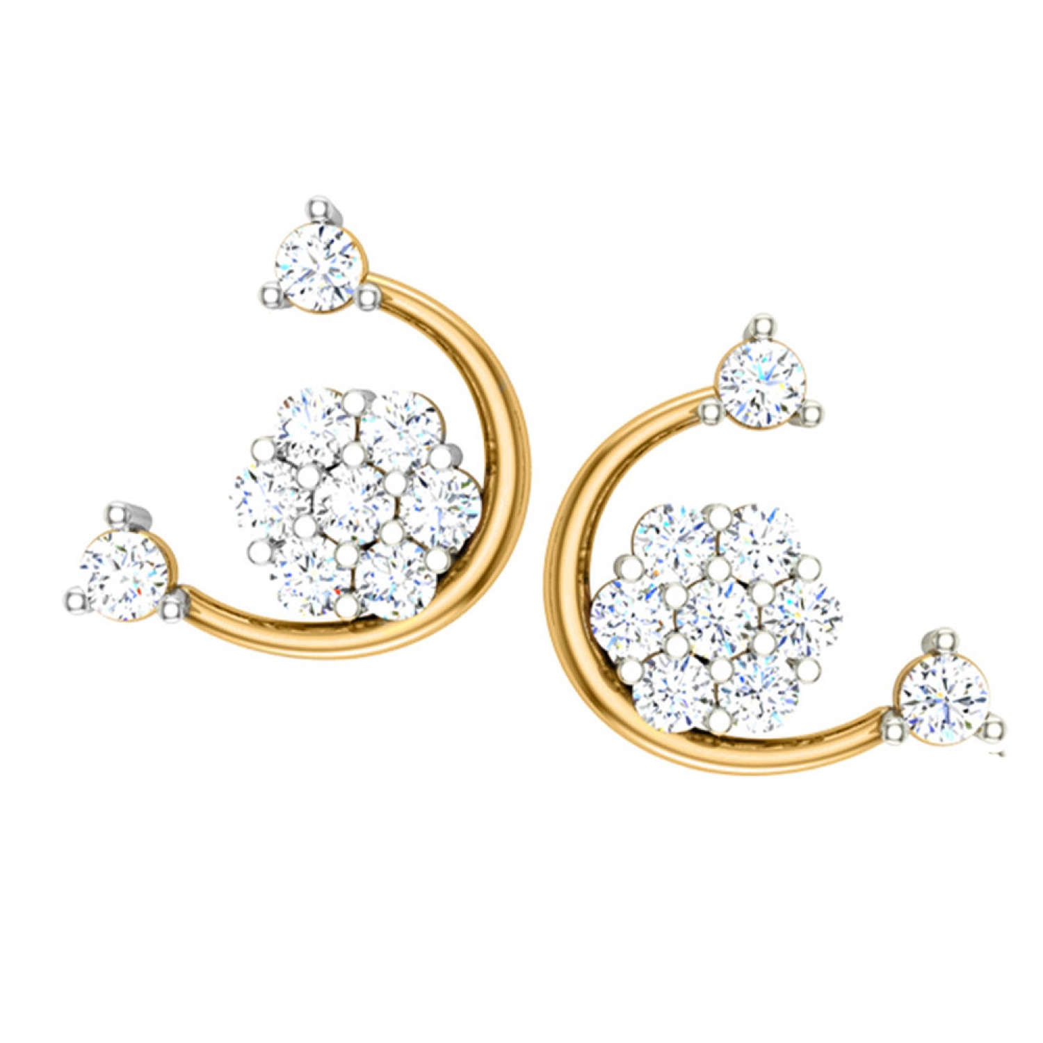 Tanishq 18KT Diamond Rhombus Studs Earring at Rs 20144/pair in Jaipur | ID:  17905478230