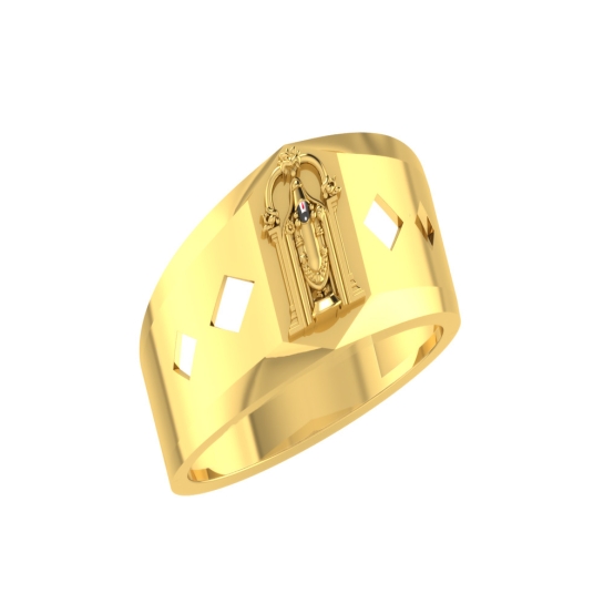 Manufacturer of 22kt gold plain casting lord balaji fitting gents ring gr-6  | Jewelxy - 102089