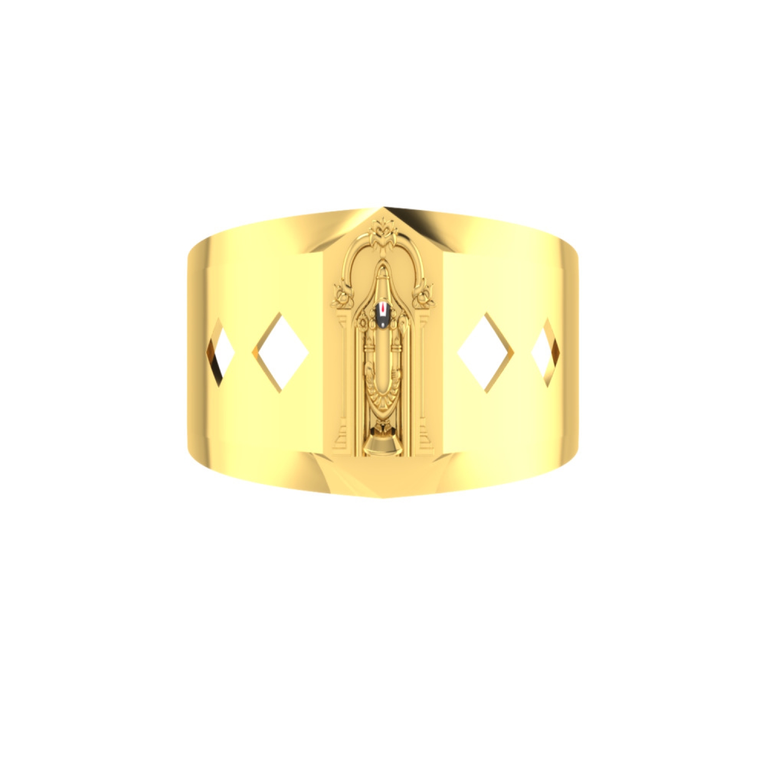 Sacred Lord Balaji stones gold ring - jewelnidhi.com