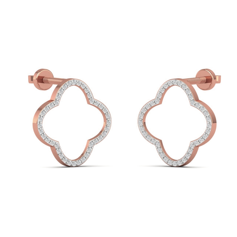 Lumière Clover Diamond Stud Earrings