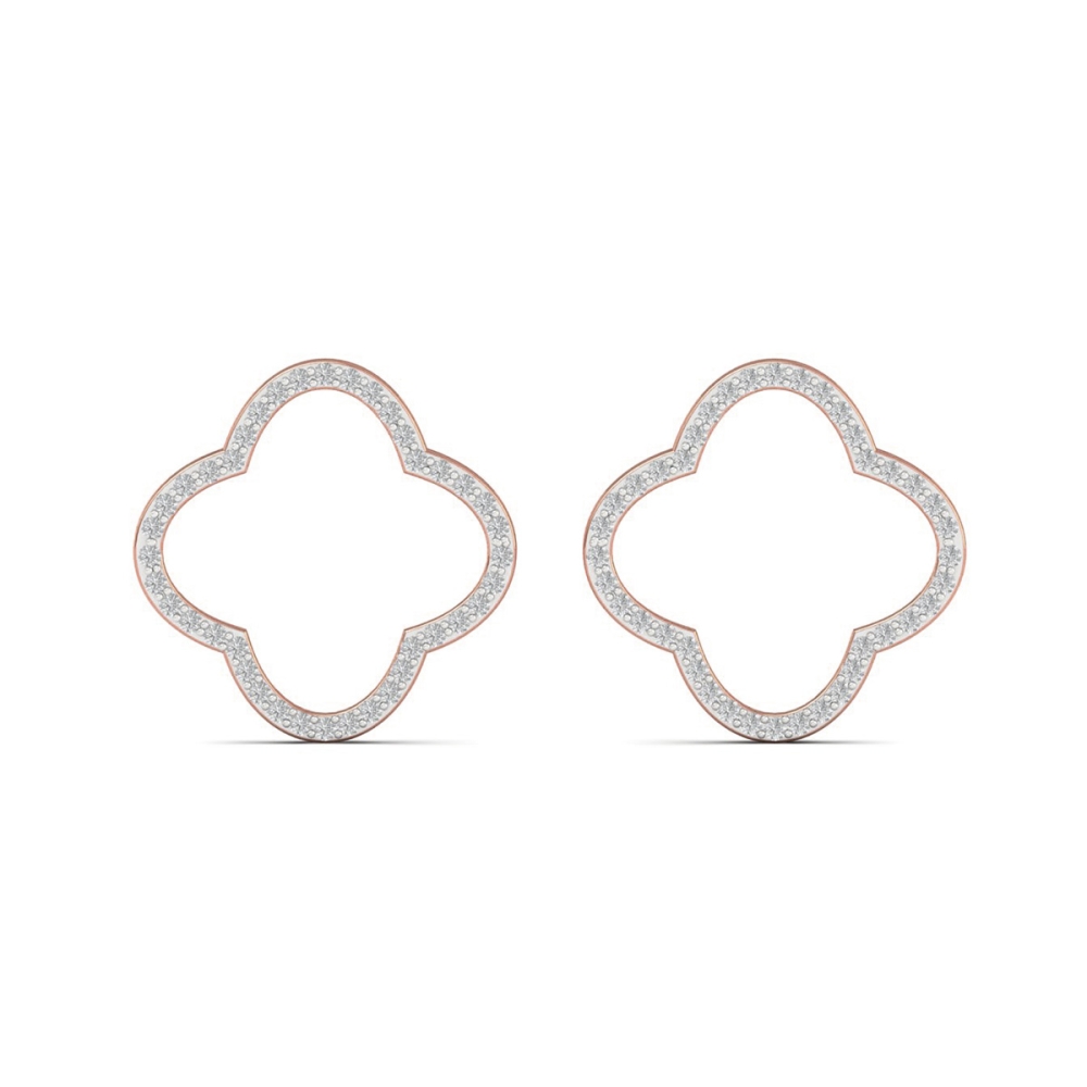 Lumière Clover Diamond Stud Earrings