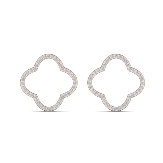 Lumière Clover Diamond Stud Earrings