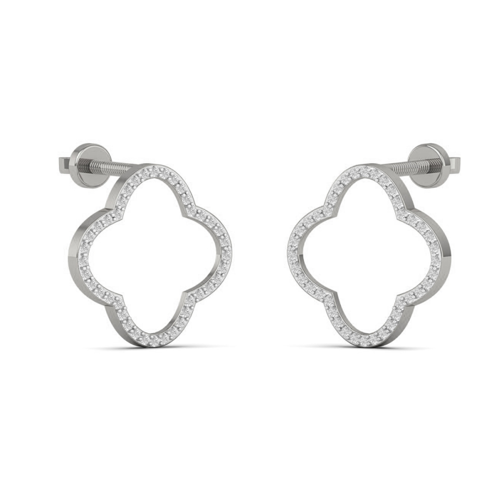 Lumière Clover Diamond Stud Earrings
