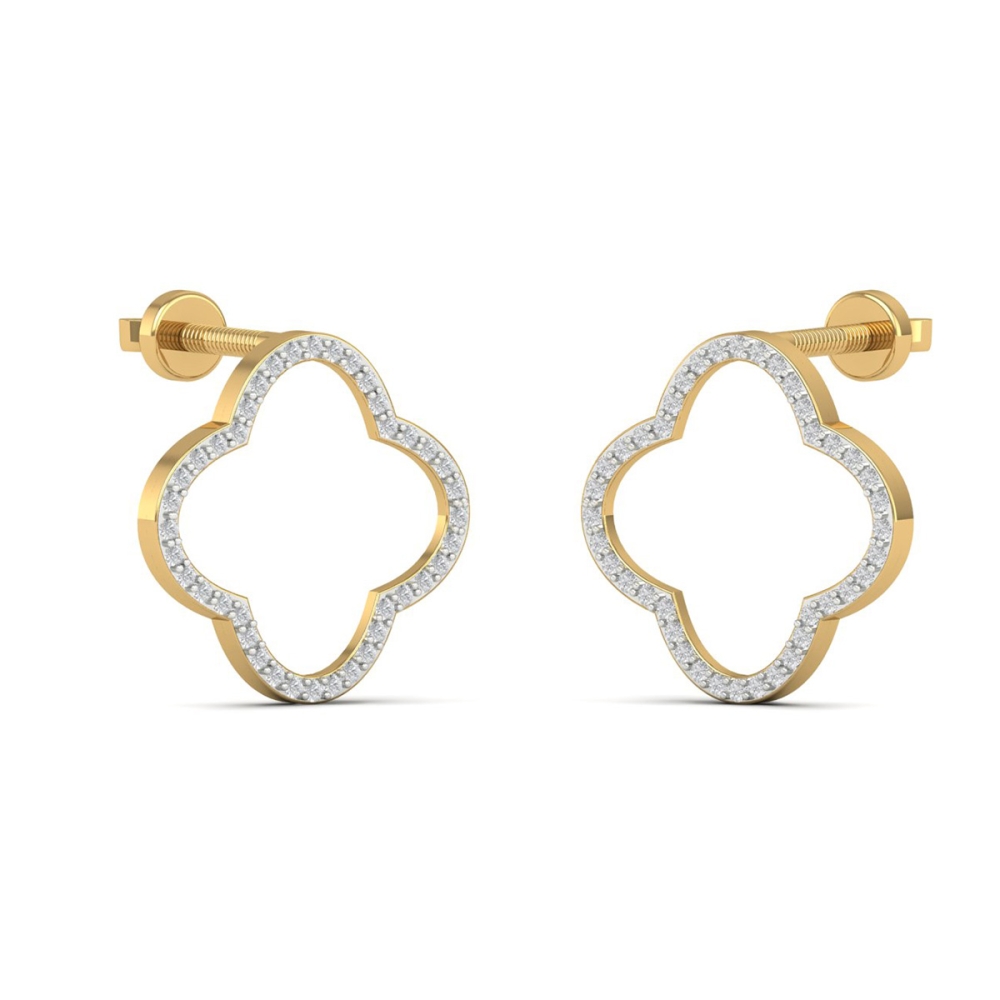 Lumière Clover Diamond Stud Earrings