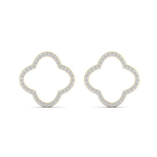 Lumière Clover Diamond Stud Earrings