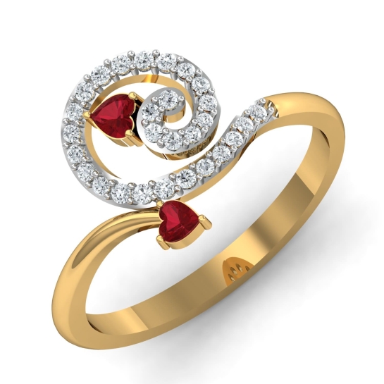 Creative Unique Geometric Red Diamond Drop-shaped Rings in 2024 | White gold  rings, Red diamond, White ring