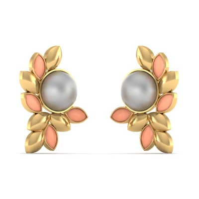 Mayra Gold Stud Earrings Design for daily use 