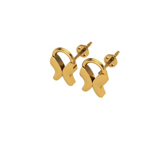 Megha Gold Stud Earrings Design for daily use 