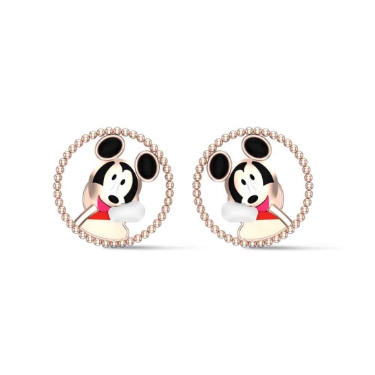 Mickey 14k Rose Gold Kid Earrings