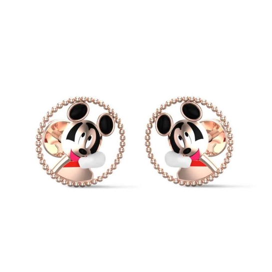 Mickey 14k Rose Gold Kid Earrings