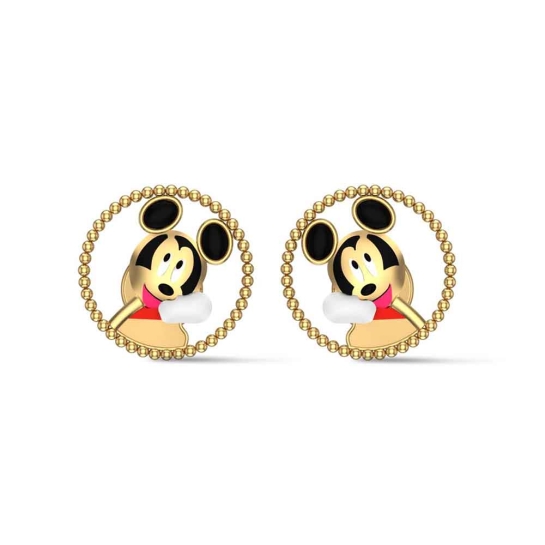 Mickey 14k Rose Gold Kid Earrings