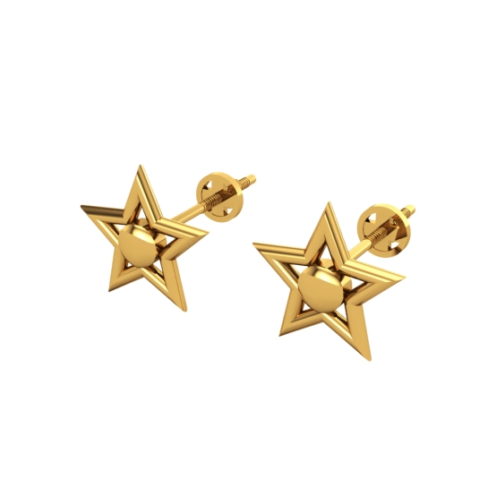 Mohini Gold Stud Earrings Design for daily use 