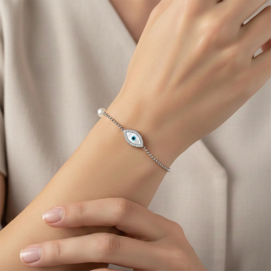 Noor Pearl Evil Eye Bracelet