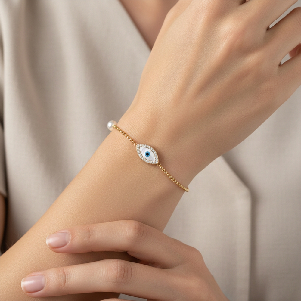 Noor Pearl Evil Eye Bracelet