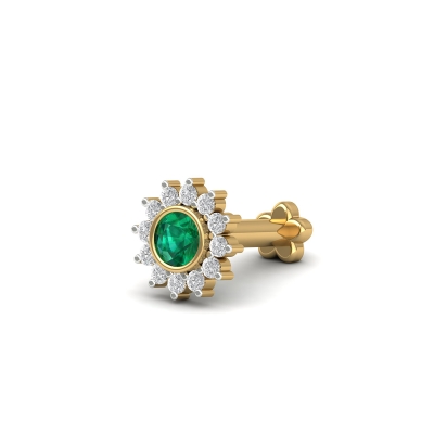  Noor-E-Emerald Diamond Nosepin