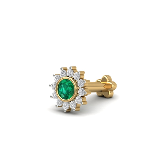 14k/18k Noor-E-Emerald Diamond Nosepin