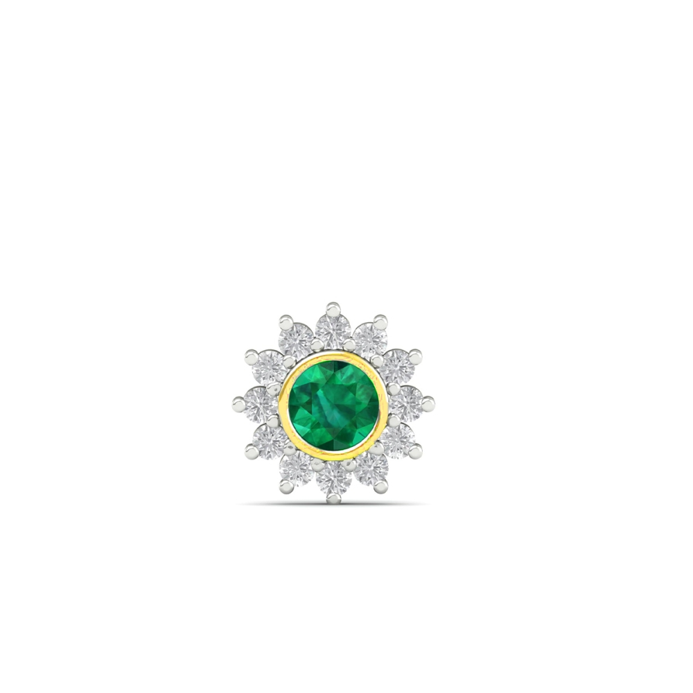 14k/18k Noor-E-Emerald Diamond Nosepin