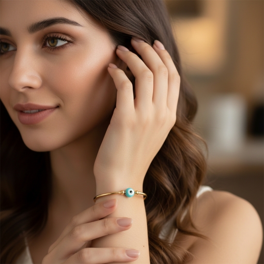 Ocean Eye Gold Bangle