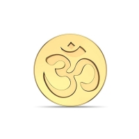 Dishis 24k(999) Yellow Gold Om 1 gm Coin
