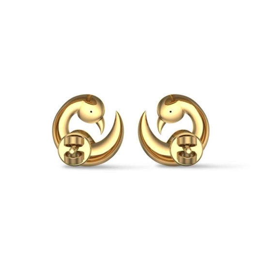 Peacock 18k White Gold Stud Earrings for Kids and girls