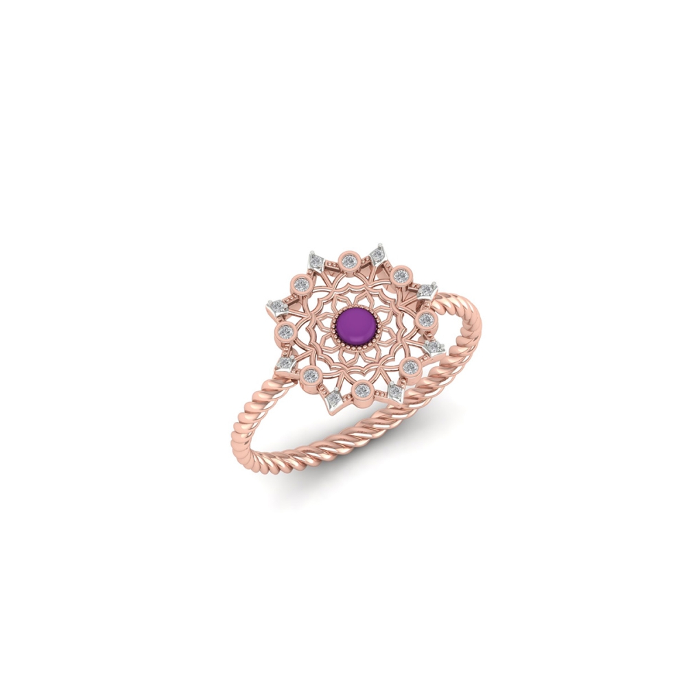 Purple Aura Mandala Ring