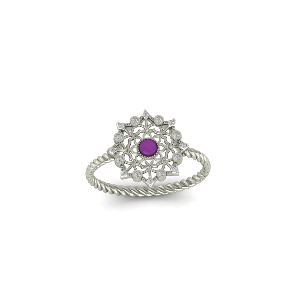 Purple Aura Mandala Ring