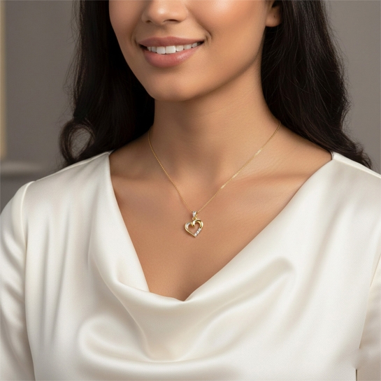 14k/18k Radiant Love Gold Heart Charm