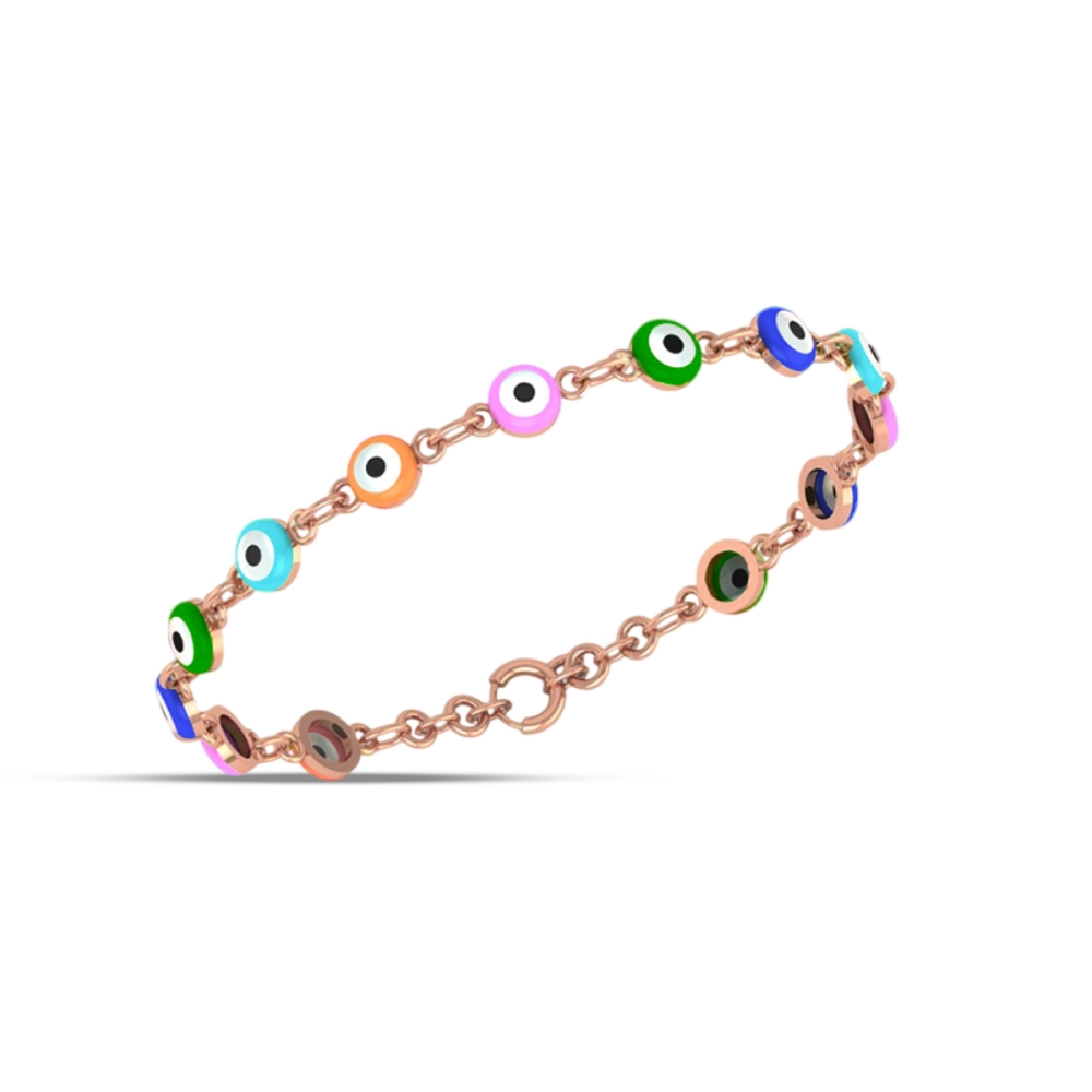Rainbow Evil Eye Charm Bracelet