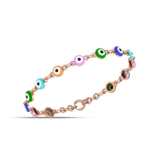 Rainbow Evil Eye Charm Bracelet