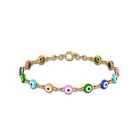Rainbow Evil Eye Charm Bracelet