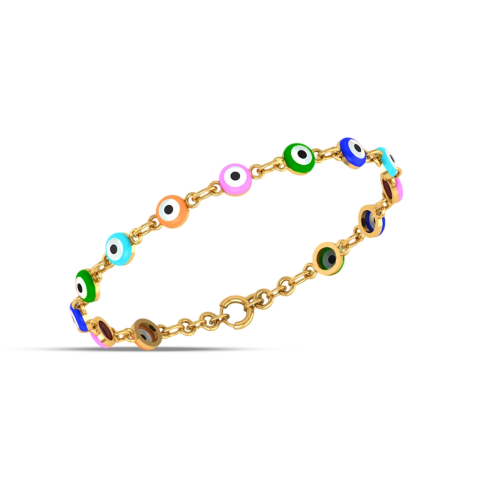 Rainbow Evil Eye Charm Bracelet