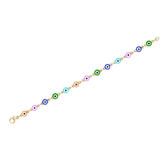 Rainbow Evil Eye Charm Bracelet