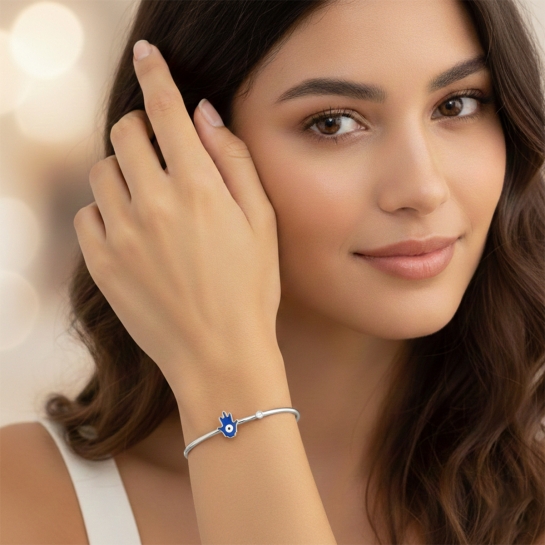 Royal Blue Hamsa Radiant Bangle