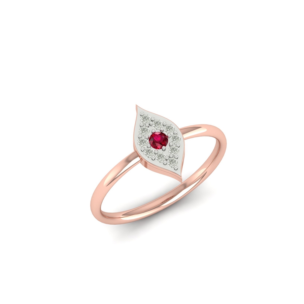 Ruby Bloom Leaf Ring