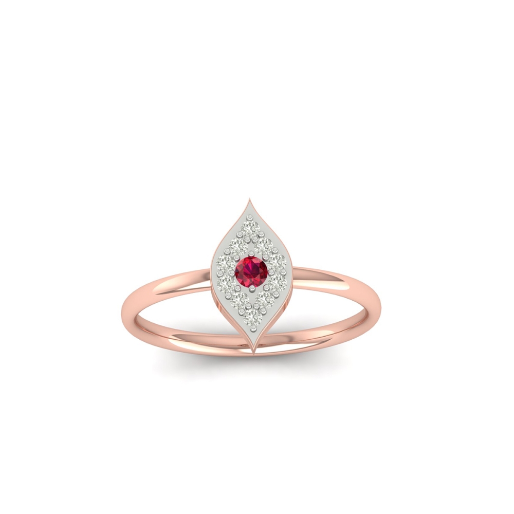 Ruby Bloom Leaf Ring