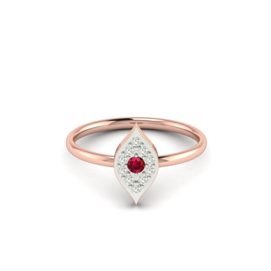 Ruby Bloom Leaf Ring