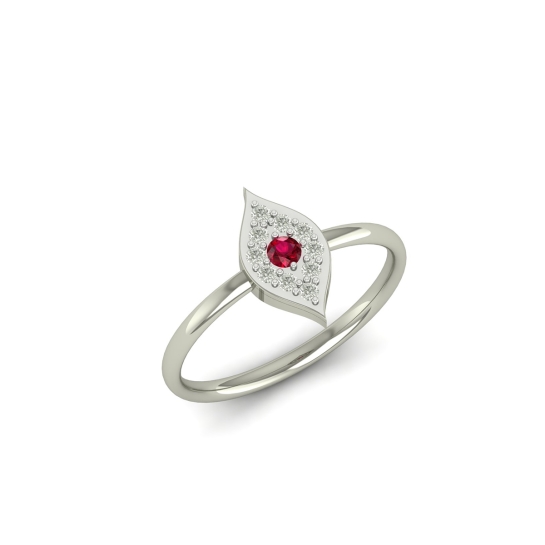 Ruby Bloom Leaf Ring