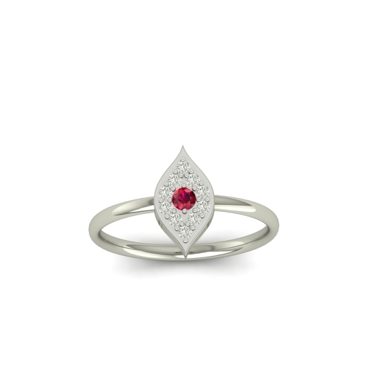 Ruby Bloom Leaf Ring