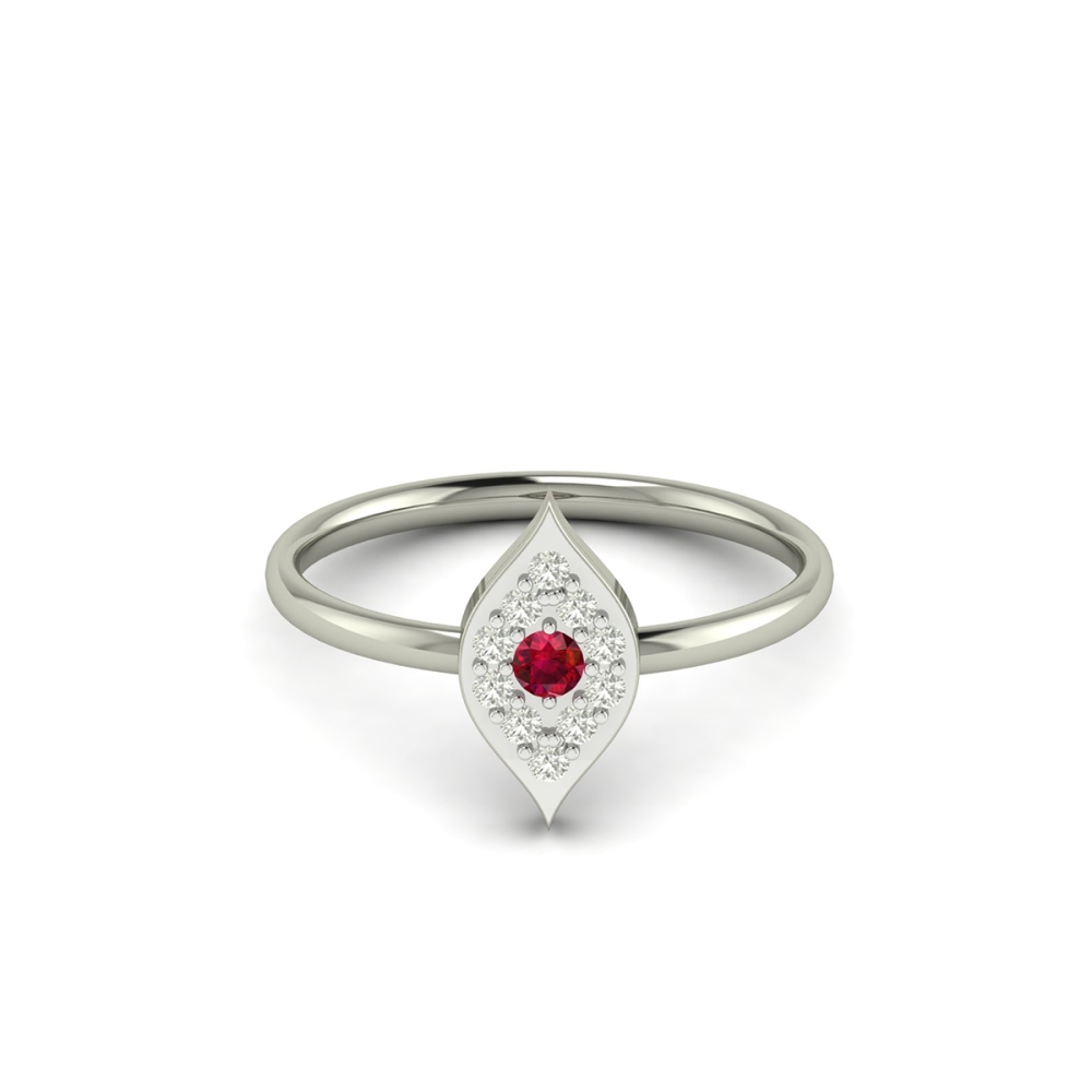 Ruby Bloom Leaf Ring