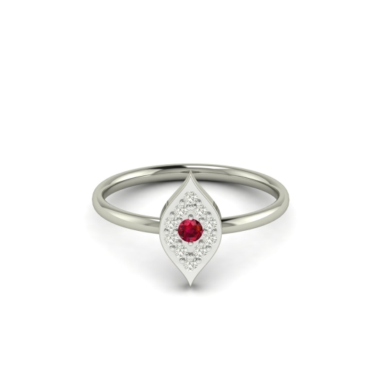 Ruby Bloom Leaf Ring