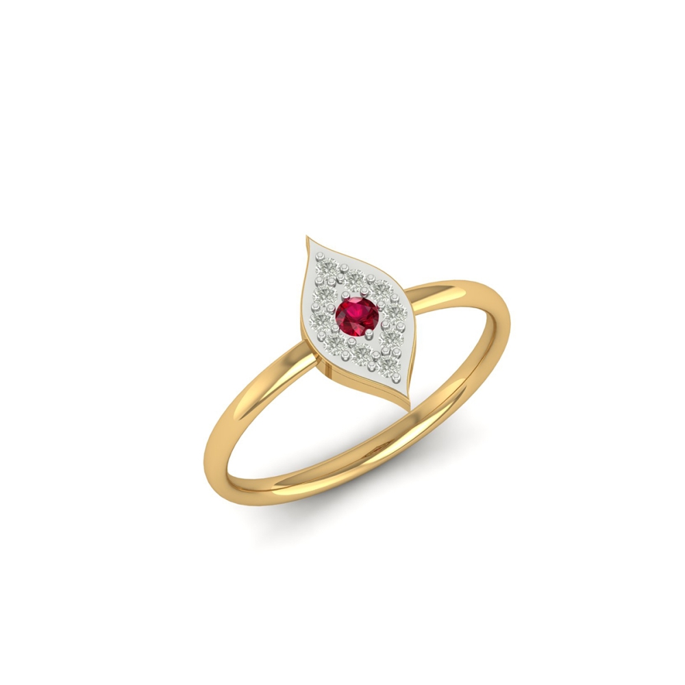 Ruby Bloom Leaf Ring