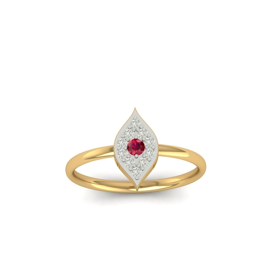 Ruby Bloom Leaf Ring