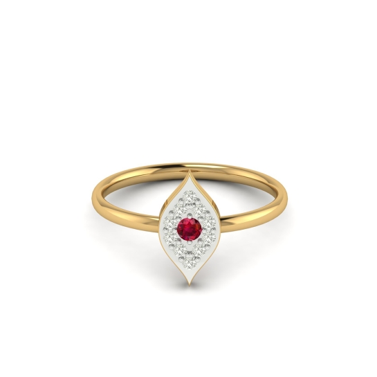 Ruby Bloom Leaf Ring