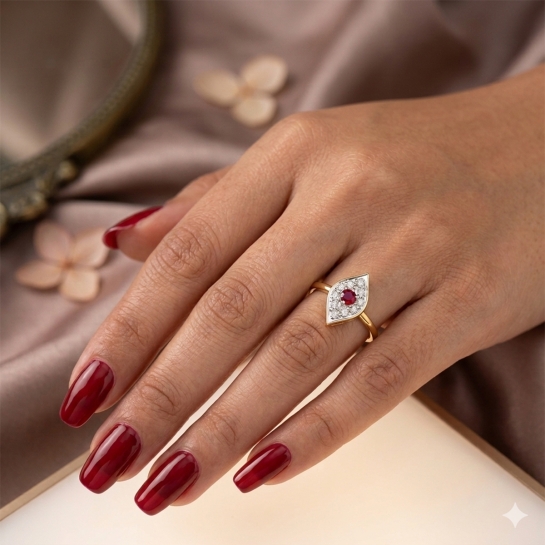 Ruby Bloom Leaf Ring