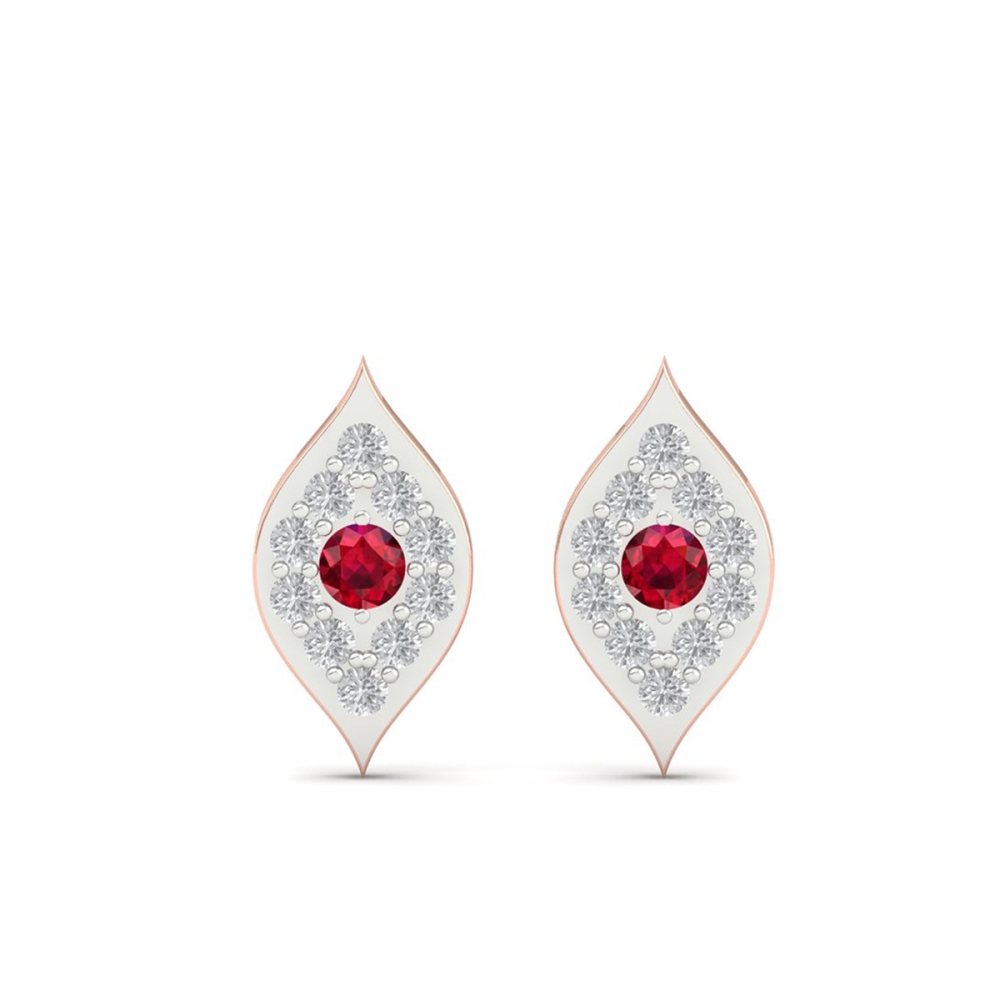 Ruby Bloom Leaf earring