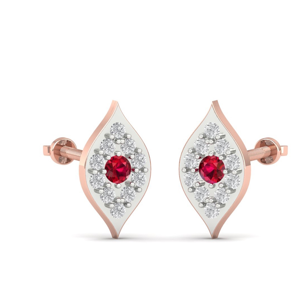 Ruby Bloom Leaf earring