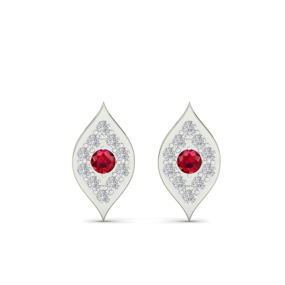 Ruby Bloom Leaf earring