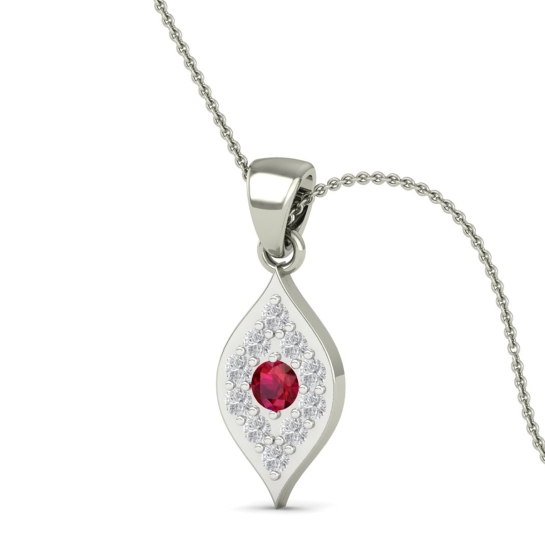 Ruby Bloom Leaf pendant