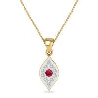 Ruby Bloom Leaf pendant